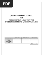 JMS For INSTRUMENT TUBING AND IMPULSE LINE Pressure Leak Test