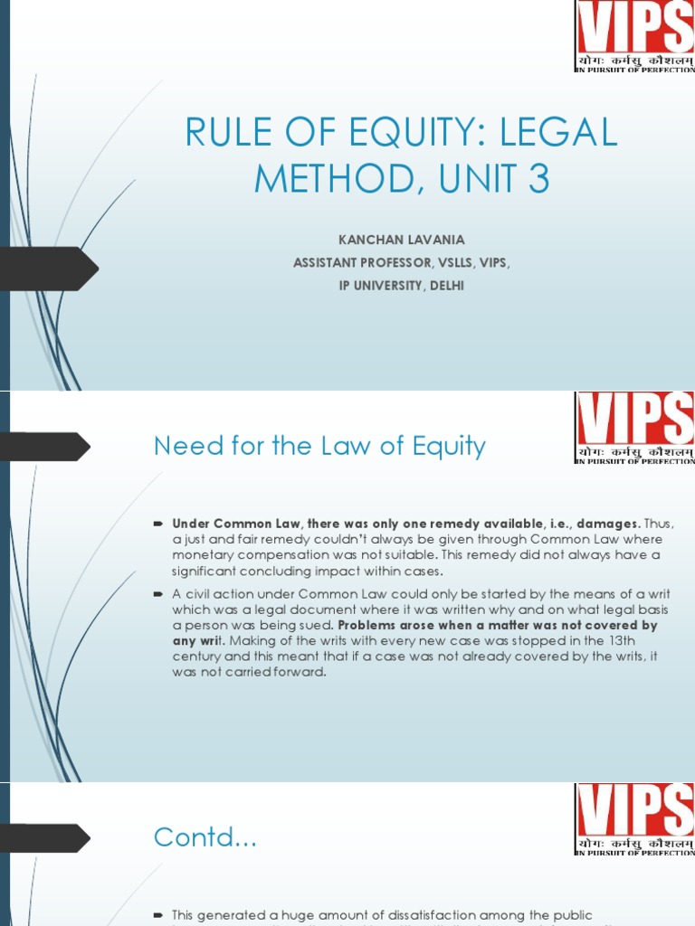 Rules of Equity PDF Equity (Law) Laches (Equity)
