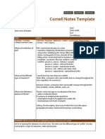 Cornell Notes Template 2 - TemplateLab