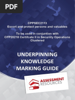 CPPSEC2113 Underpinning Knowledge Marking Guide