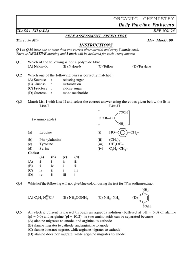 Self Assessment Speed Test (26-30) | PDF | Glucose | Ether