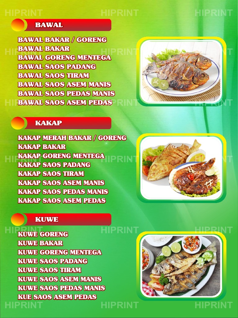 Menu Seafood dan Ayam Variatif | PDF