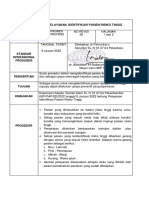 Pelayanan Identifikasi Pasien Risiko Tinggi: No Dokumen SOP/PAP/002/I/2022