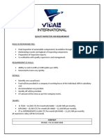 Vidal - Quality Inspector Job Requirement