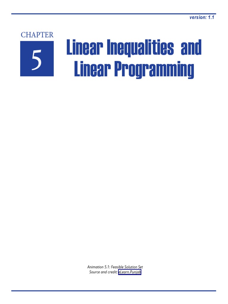 Linear Inequalities and Linear Programming: Animation 5.1: Feasible ...