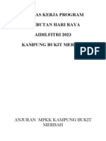 Kertas Kerja Program Sambutan Hari Raya Aidilfitri 2023 Kampung Bukit Merbah