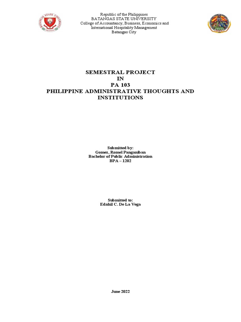 Semestral Project on Public Administration | PDF | Accountability | Policy