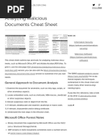 Analyzing Malicious Documents Cheat Sheet