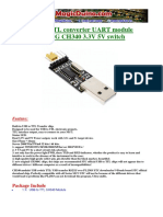 USB To TTL Converter UART Module CH340G CH340 3.3V 5V Switch