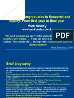 Engaging Undergraduates in Research and Inquiry: From First Year To Final Year