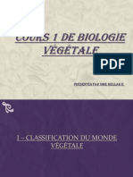 Cours 1 de Biologie Végétale: Présentés Par Mme MELLAH R