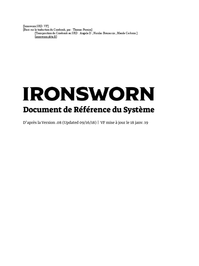 Ironsworn SRD VF PDF
