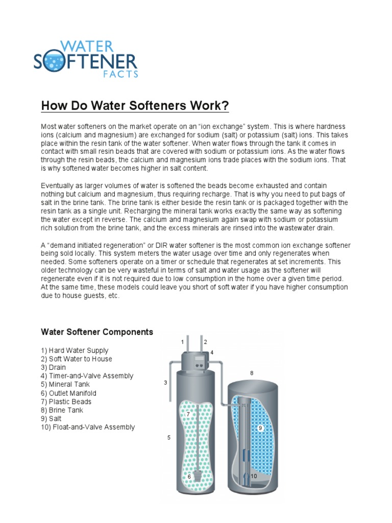 How Do Water Softeners Work PDF Salt Ion Exchange