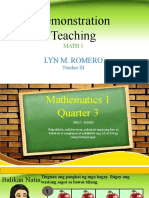 Demonstration Teaching: Math 1
