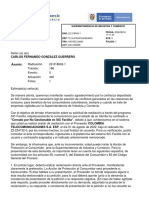 Carlos Fernando González Guerrero Asunto:: Candelaria 72