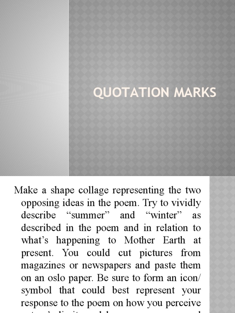 Quotation Marks PDF Quotation Mark Sic