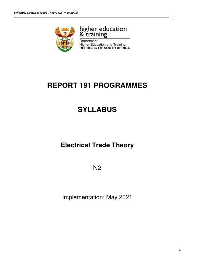 N2 Electrical Trade Theory PDF Electric Motor Transformer
