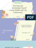 Knowing and Understanding Oneself During Middle and Late Adolescence