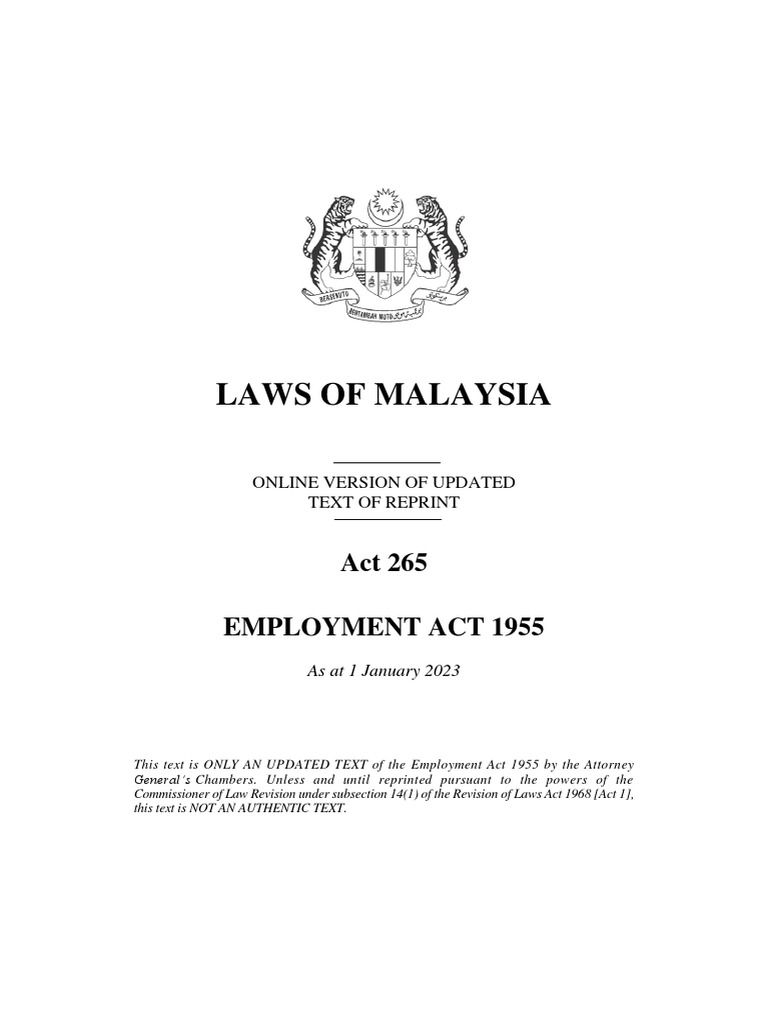 Employment Act Pdf Employment Wage