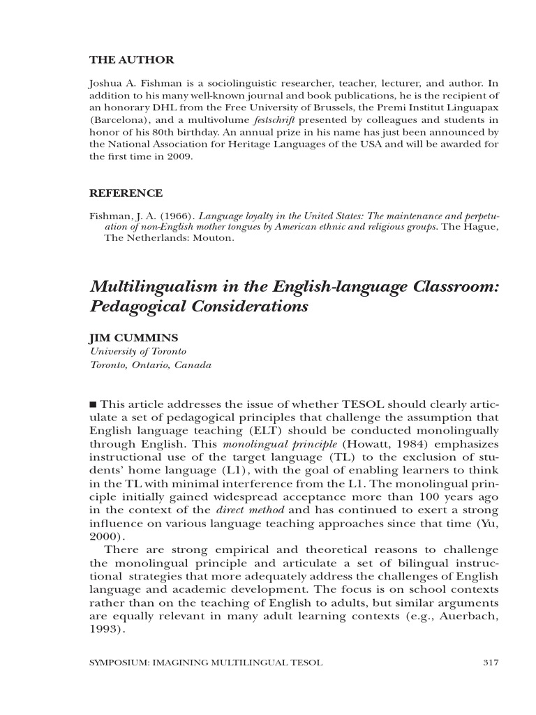 Bilingual Strategies in TESOL Education | PDF | English As A Second Or ...