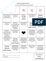 Valentines Day Bingo Sheet