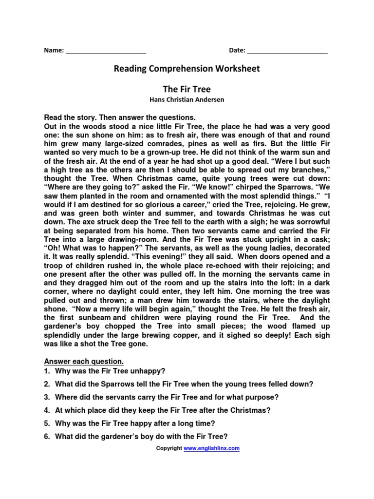5th The Fir Tree PDF