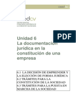 Unidad 6 La Documentación Jurídica en La Constitución de Una Empresa