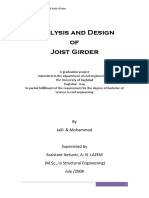 Analysis and Design of Open Web Steel Joist-Girders