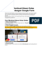 Cara Membuat Absen Kelas Online Dengan Google Form