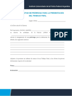 Alumnos Form Nota de Solicitud de Prorroga para La Presentacion Del Trabajo Final