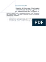 Informe de Evaluación Del Riesgo Por Flujo de Agua Del Sector 1, Del Distrito de Chochope, Provincia de Lambayeque, Departamento de Lambayeque