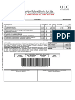 Full de Matrícula Del Curs 2017-2018