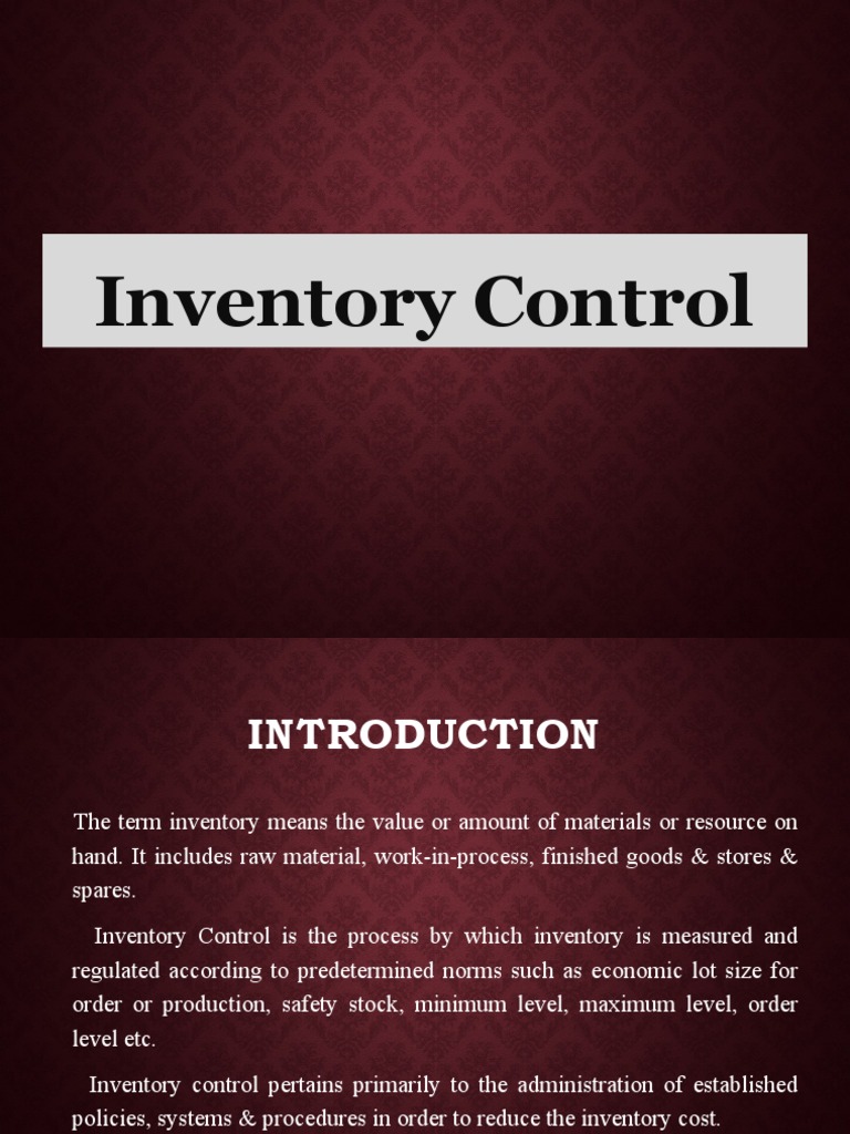 Inventory Control and Methods PDF Inventory Shelf Life