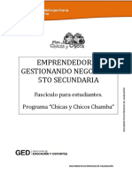 Emprendedores Gestionando Negocios Ii 5to Secundaria: Fascí Culo para Estudiantes. Programa "Chicas y Chicos Chamba"