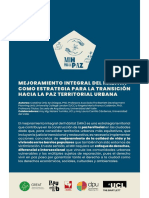 Mejoramiento Integral Del Hábitat Como Estrategia para La Transición Hacia La Paz Territorial Urbana