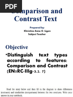 Comparison and Contrast Text: Khristine Anne O. Ligon Subject Teacher