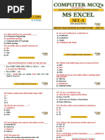 Ms Excel: Computer MCQ'S