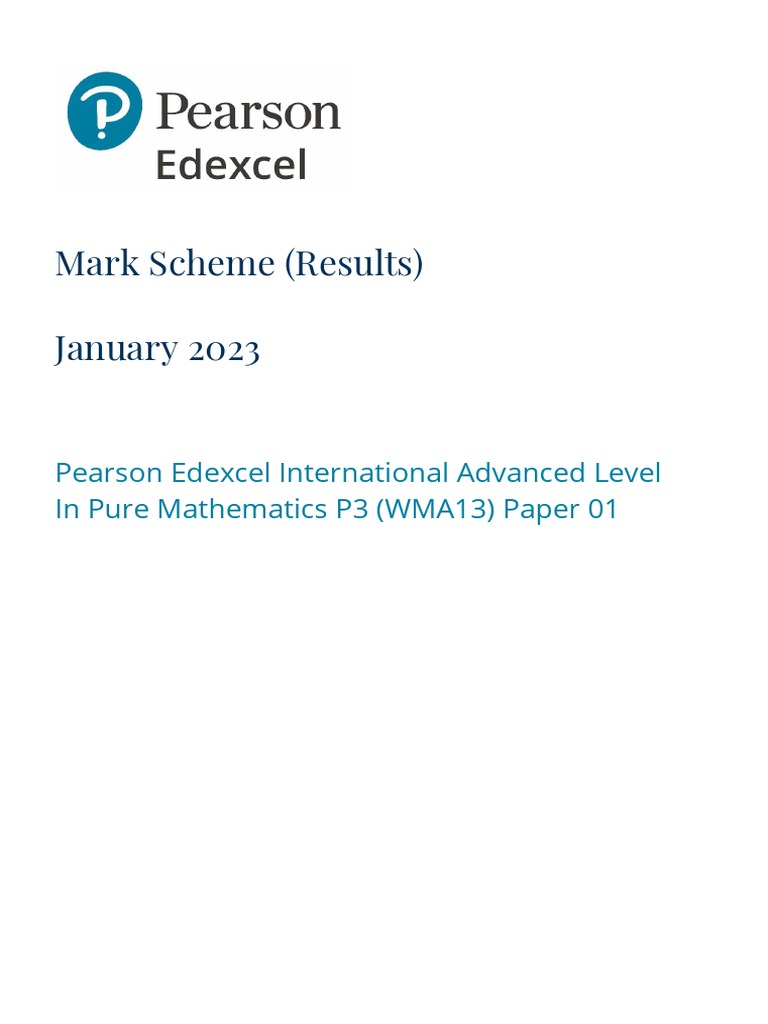 Mark Scheme (Results) January 2023: Pearson Edexcel International ...