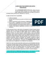 Autorización para Tratamiento de Datos Personales