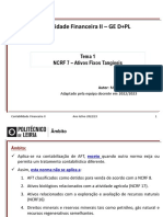 Contabilidade Financeira II - GE D+PL: Tema 1 NCRF 7 - Ativos Fixos Tangíveis