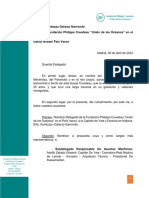 Carta de La Fundación Philippe Cousteau A Arantzazu Galarza Ibarrondo