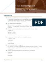 El Proceso de Investigación: Cuestionario de Repaso Numero 4