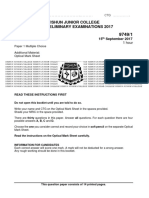 Yishun Junior College JC 2 Preliminary Examinations 2017 Physics