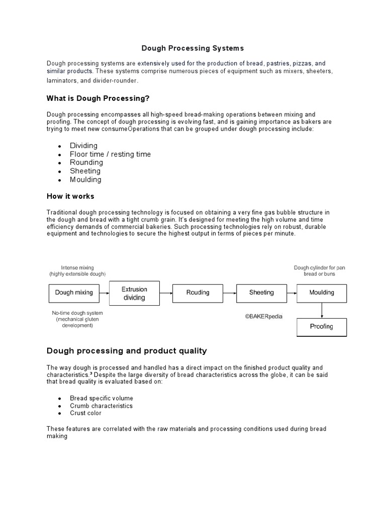 Dough Processing Equipment Overview | PDF | Breads | Foods
