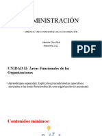 Administración: Unidad Ii: Áreas Funcionales de La Organización