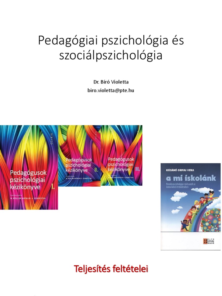 Pedagógiai Pszichológia És Szociálpszichológia: Dr. Bíró Violetta Biro ...