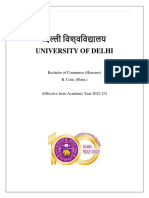 University of Delhi: Bachelor of Commerce (Honours) B. Com. (Hons.)