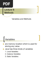 Variables and Methods