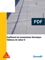 Coefficient de Transmission Thermique: Tableaux de Valeur U