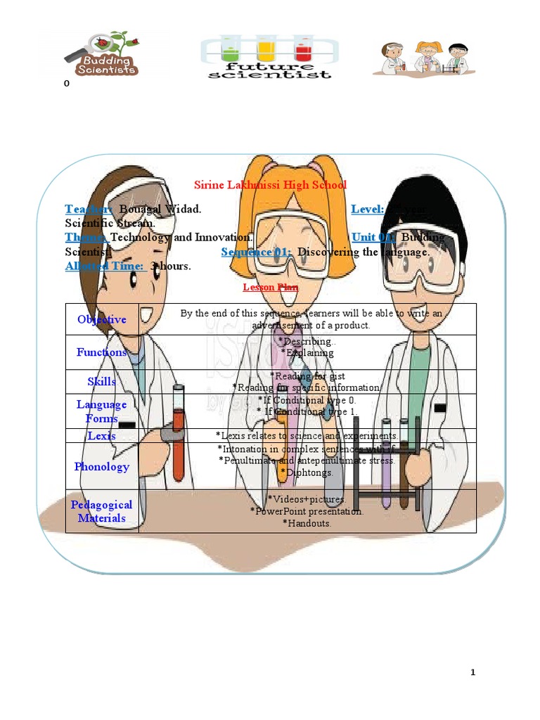 Fiches Budding Scientist (Autosaved) .Docx Version 1 | PDF